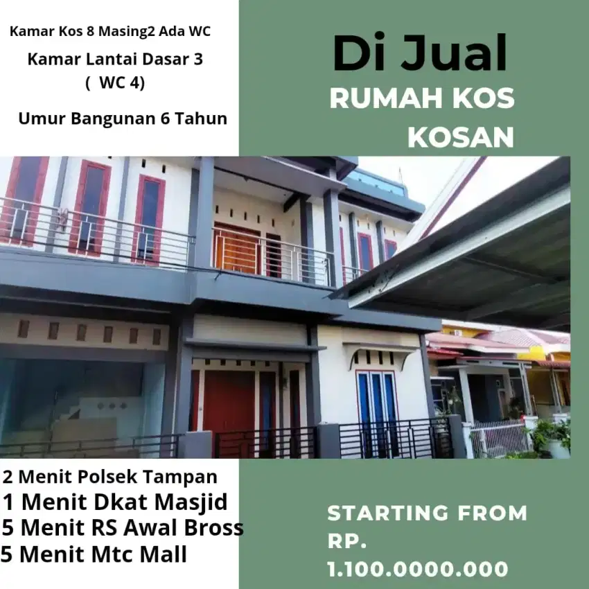 Rumah Kos Dekat UNRI SHM Strategis