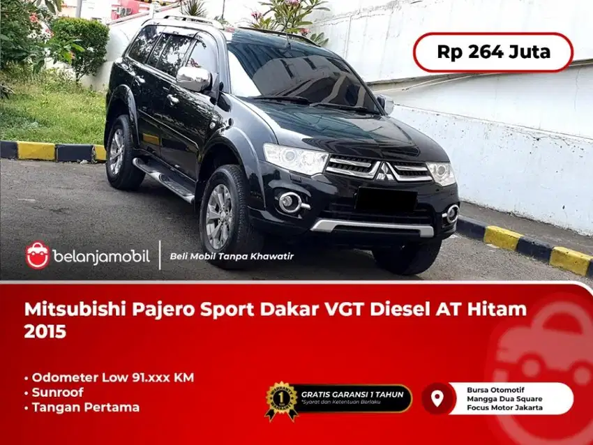 [SUNROOF] Mitsubishi Pajero Sport Dakar VGT Diesel AT Hitam 2015/2016