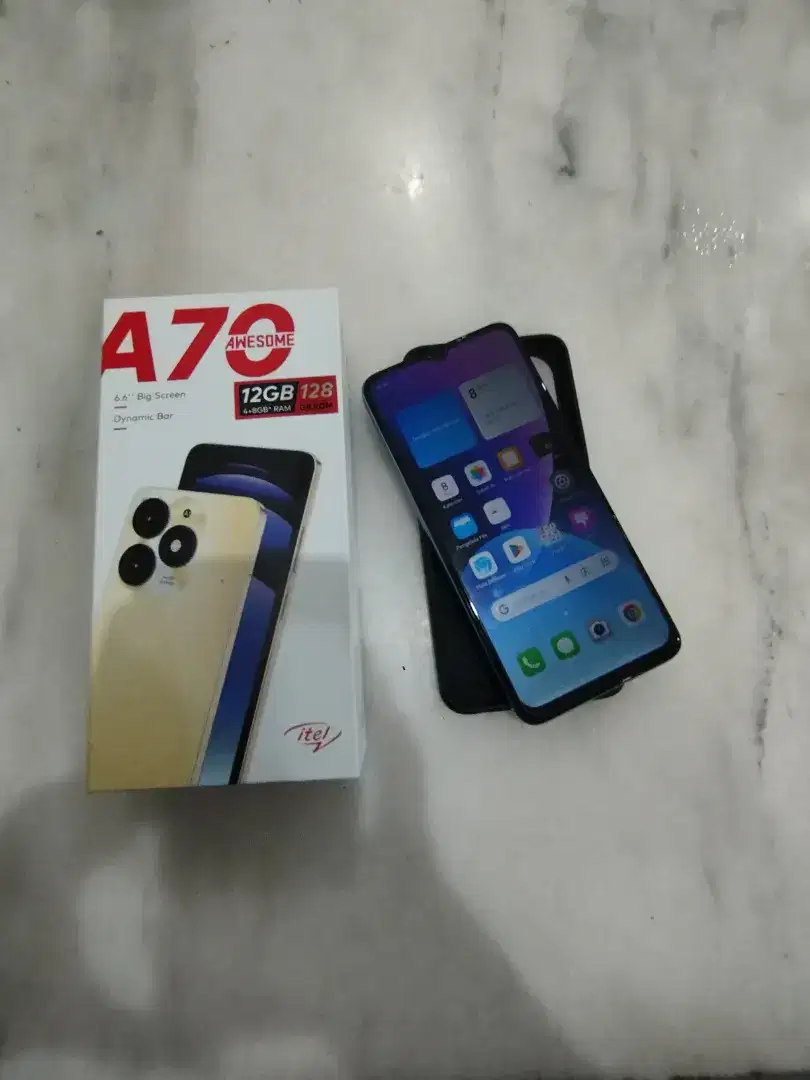 Itel A70 4+8/128 fullset mulus ori bawaan