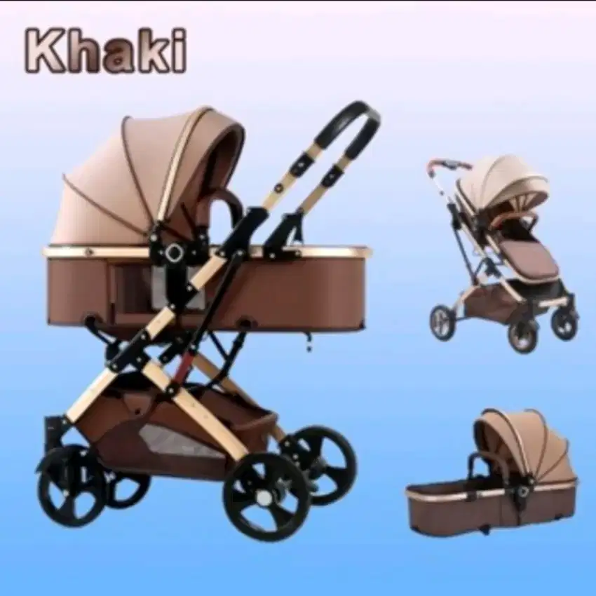 Beige Stroller Baby Stroler Bayi Kereta Dorong Bayi Lipat Berkualitas