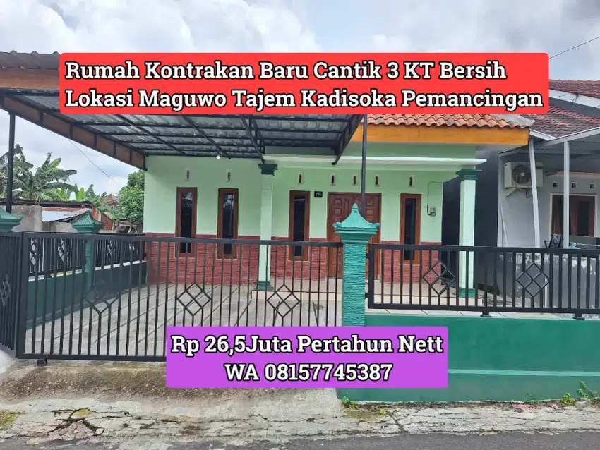 Rumah Kontrakan Cantik 3 KT Kadisoka Purwomartani dekat Pemancingan