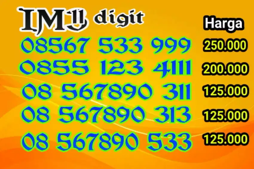 Perdana im3 11 digit RAPIHcantik