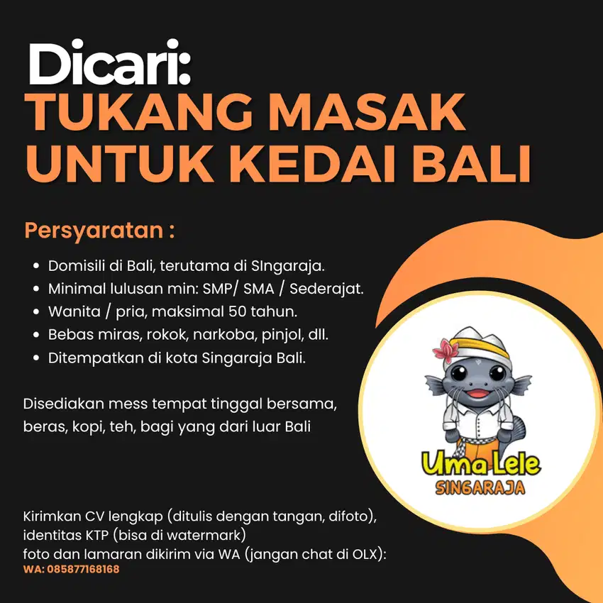 Dicari Tukang Masak