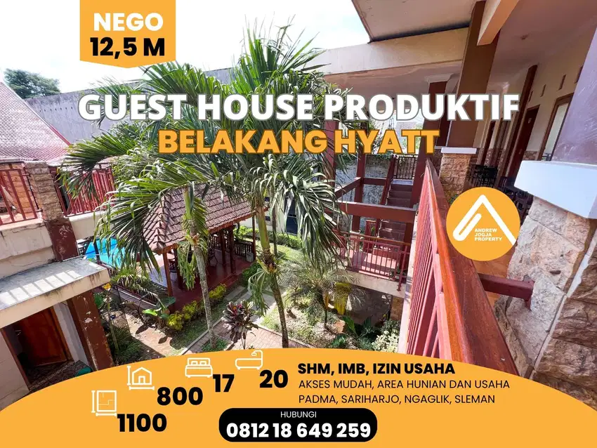 Guest House Produktif Belakang Hyatt Strategis Kawasan Ramai Exclusive