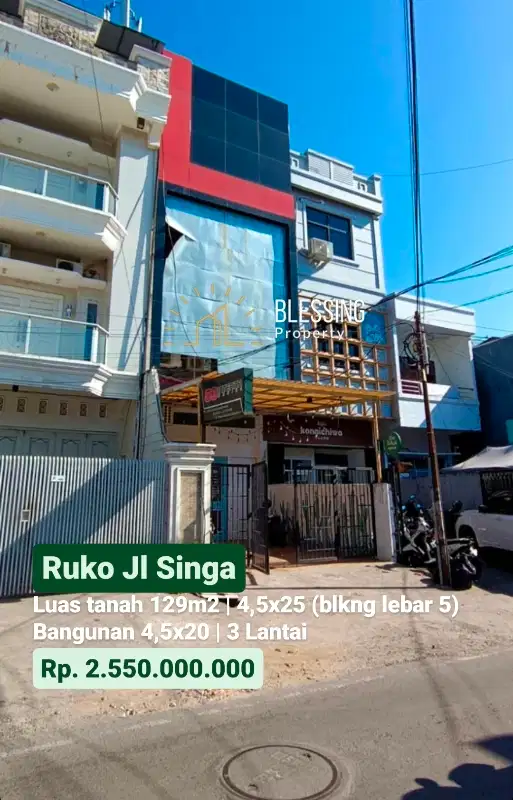 Ruko 3 Lantai di  jl. Singa