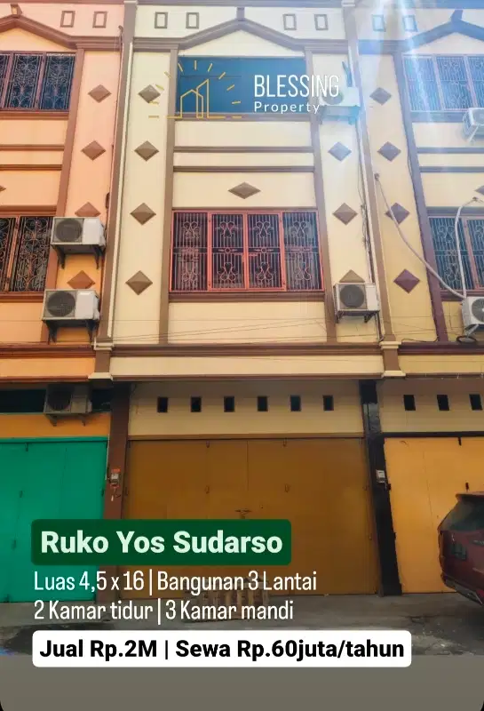 disewakan ruko Jl. Yos sudarso