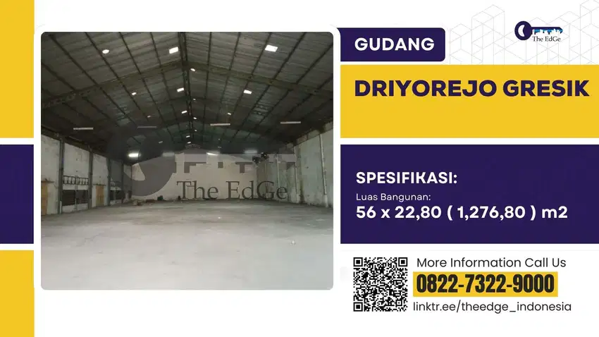 Disewakan Gudang Driyorejo Gresik dekat Pintu Tol - The EdGe