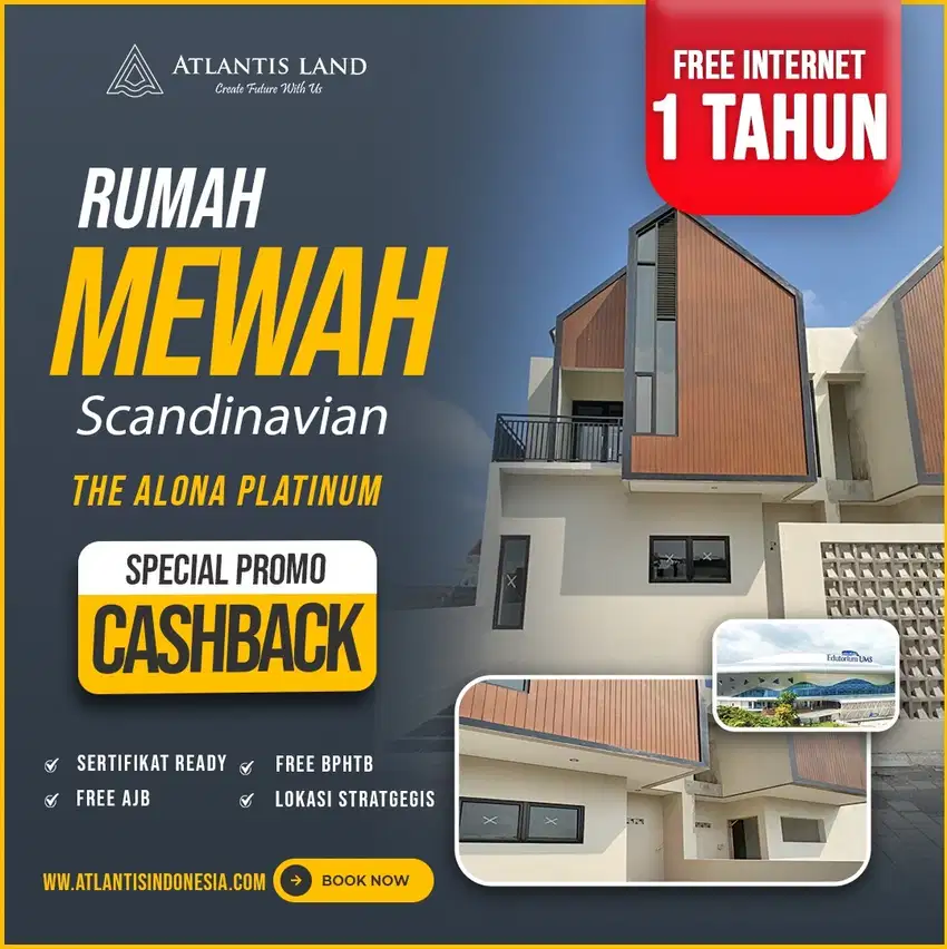 JUAL CEPAT, RUMAH 2 LANTAI READY UNIT MODEL SCANDINAVIA DI COLOMADU