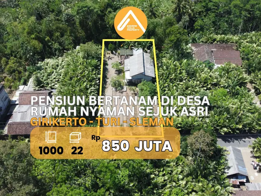 Jual Rumah Turi Cocok Untuk Pensiun Bercocok Tanam Udara Sejuk Asri