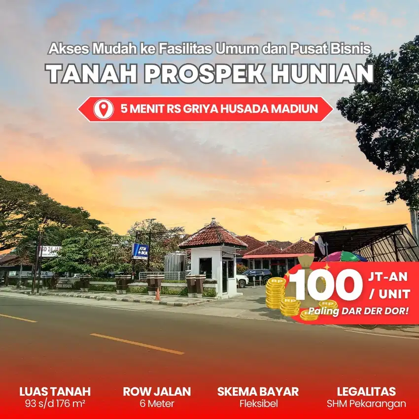 JUAL TANAH MURAH PROSPEK HUNIAN KEC. TAMAN KOTA MADIUN 100JUTAAN