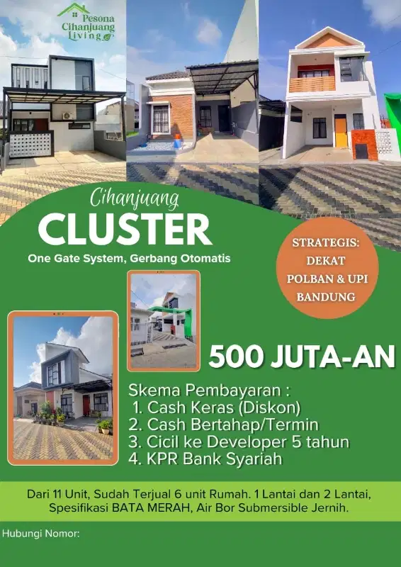 RUMAH DI CIHANJUANG BISA KPR DKT SARIWANGI PASTEUR