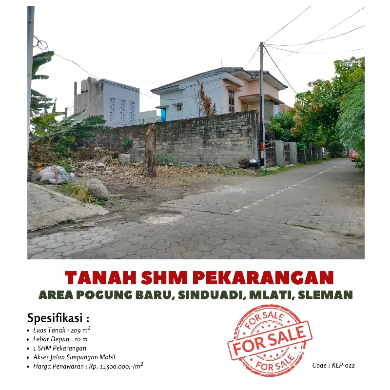 Tanah SHM Premiun Area Pogung Baru Sleman