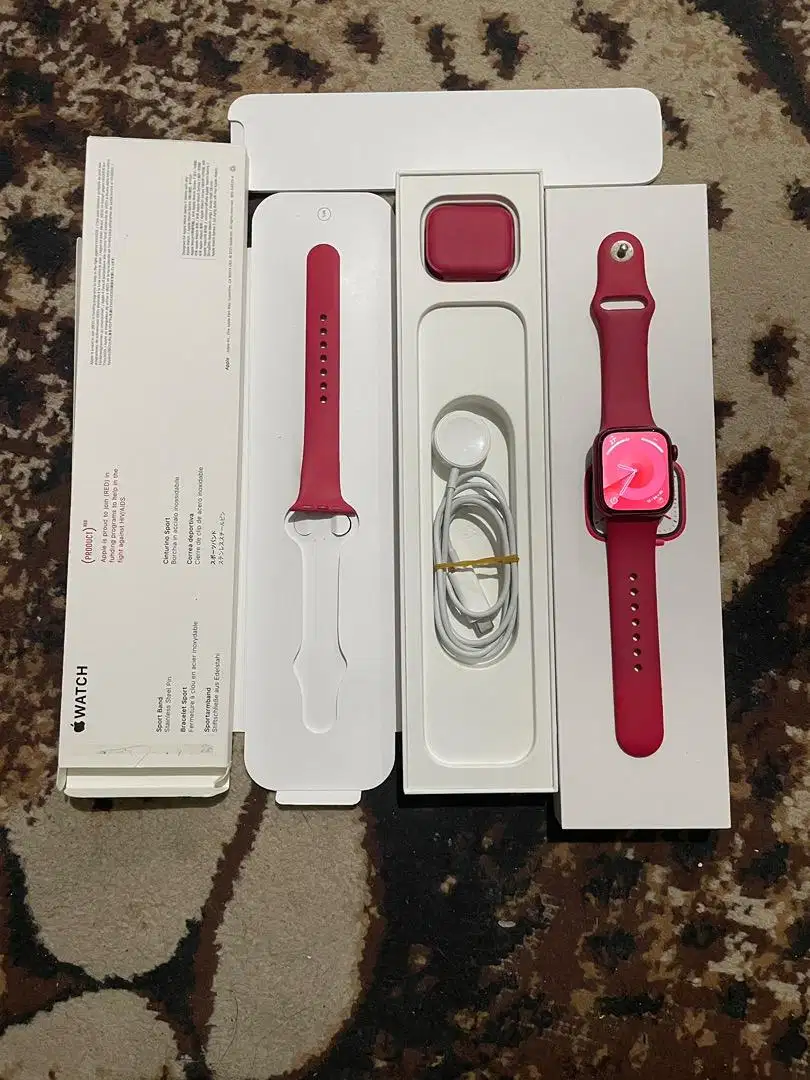 Dijual Apple Watch 7 Red 41mm Resmi Ibox Lengkap