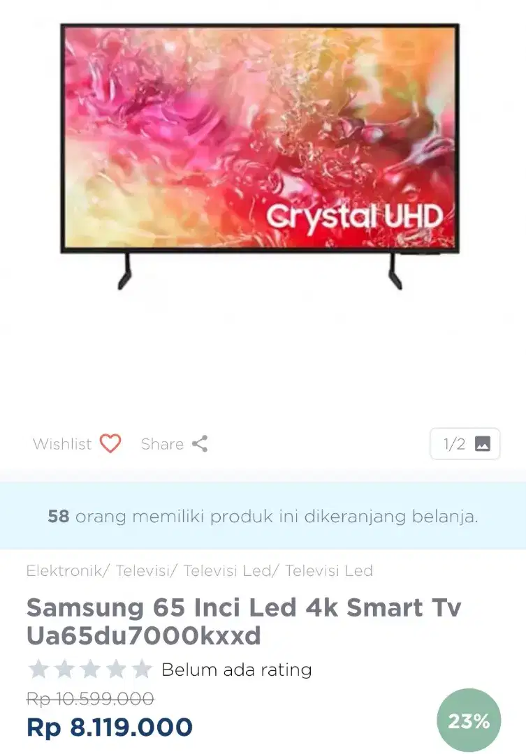 SAMSUNG SMART TV 4K 65 INCI