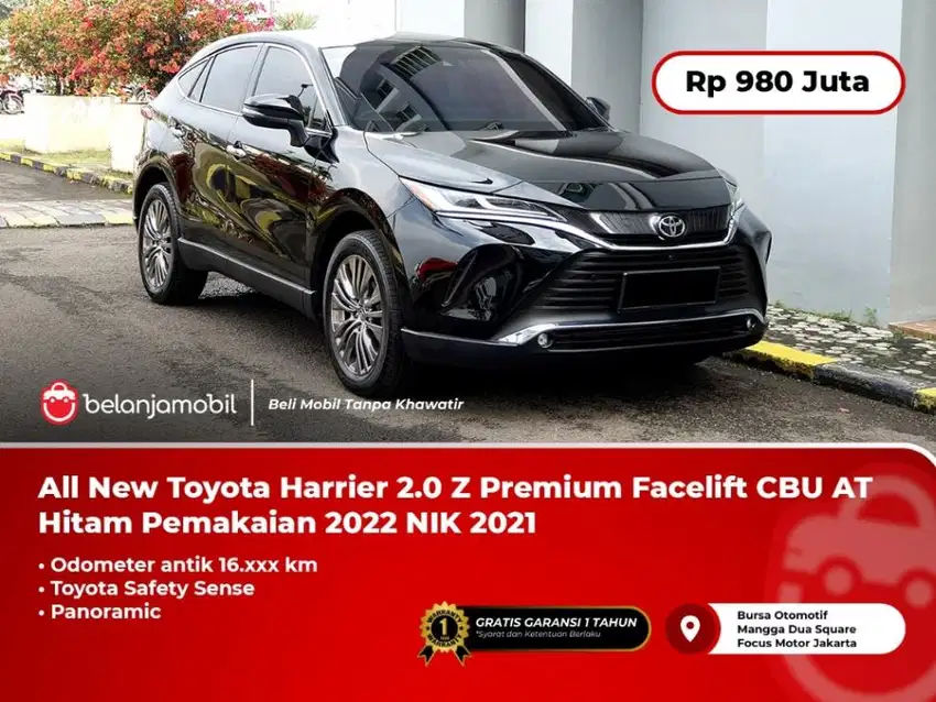 [KM ANTIK 16RB] Toyota Harrier 2.0 Z Premium TSS AT Hitam 2021/2022