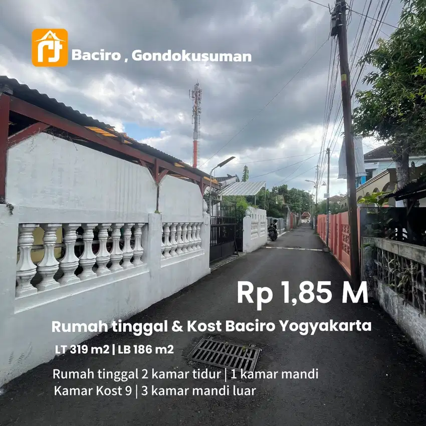 Jual rumah induk dan kos diBaciro Gondokusuman Yogyakarta