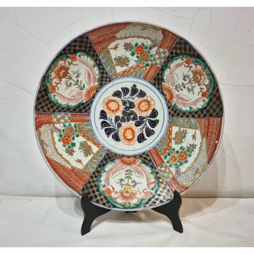 piring keramik imari warna jepang antik