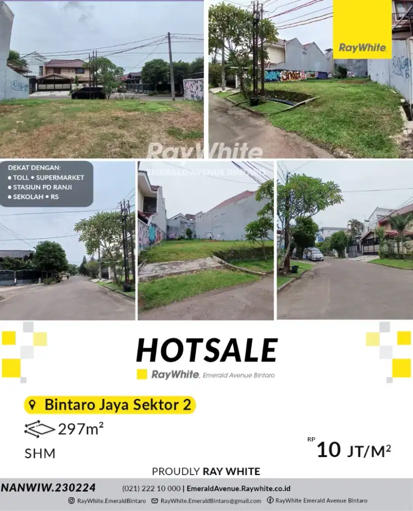 HOT SALE! KAVLING SIAP BANGUN MURAH DI SEKTOR 2 BINTARO JAYA