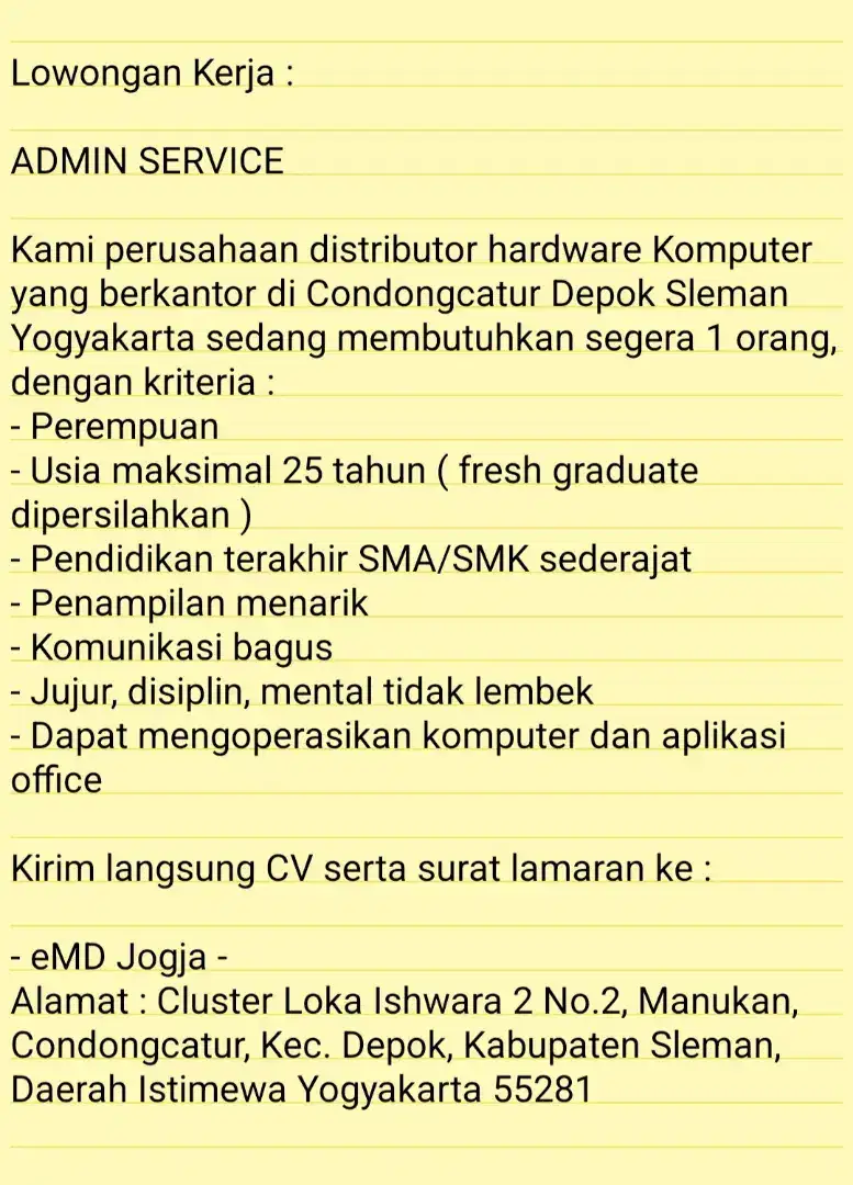 ADMIN SERVICE distributor komputer