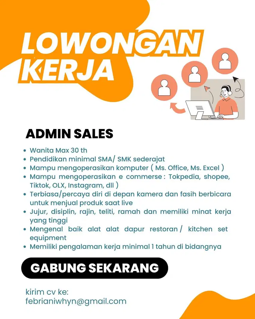 MARKETING ADMIN SALES + HOST LIVE STREAMING