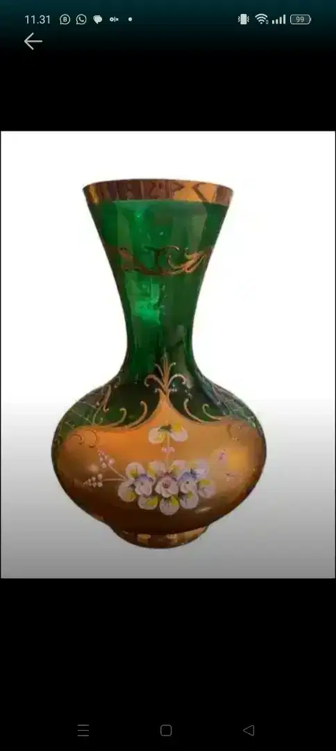 Bohemia Crystal Vintage vase green