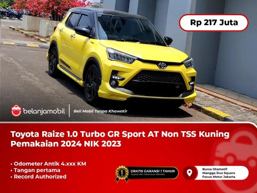 [ KM ANTIK 4RB ] Toyota Raize 1.0 Turbo GR Sport AT Kuning 2023/2024