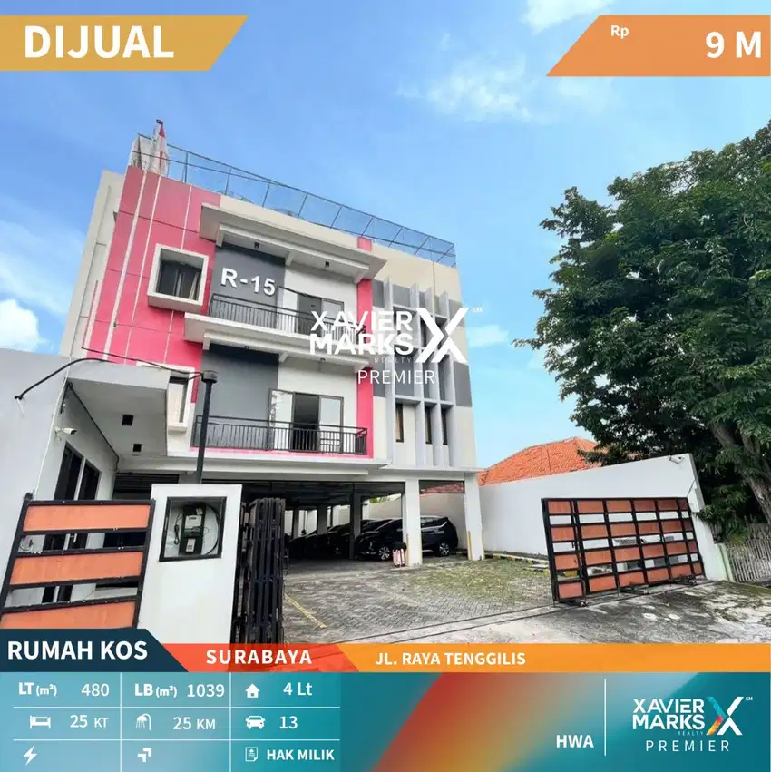 Dijual Guest House & Kost Mewah Raya Jemursari & Tenggilis Surabaya