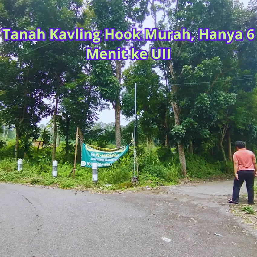 Tanah Kavling Hook Murah, Hanya 6 Menit ke UII