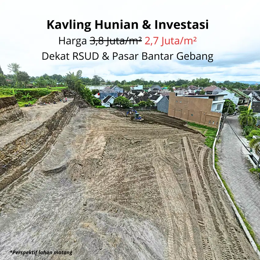 Dekat RSUD dan Pasar Bantar Gebang, Kavling SHM 2 Jt-an Permeter