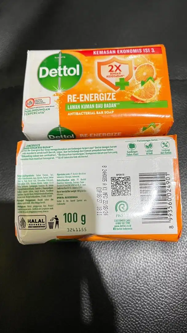 Dettol sabun batang kemasan 100 gram