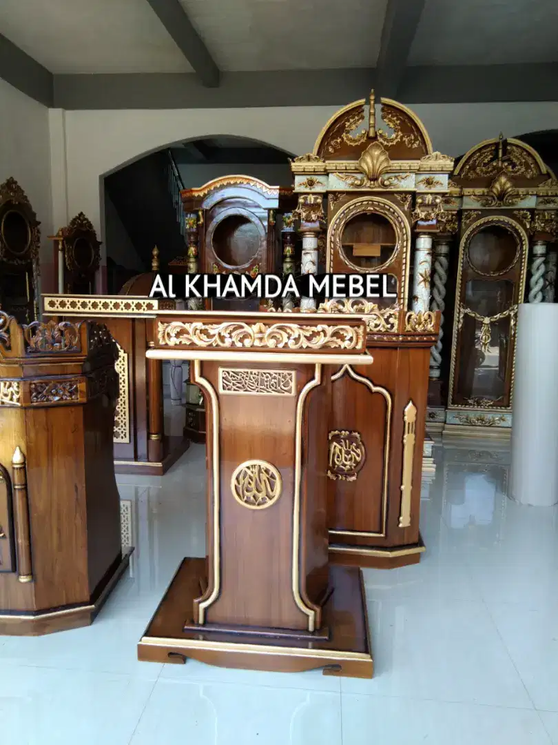 Mimbar podium bahan kayu jati #06