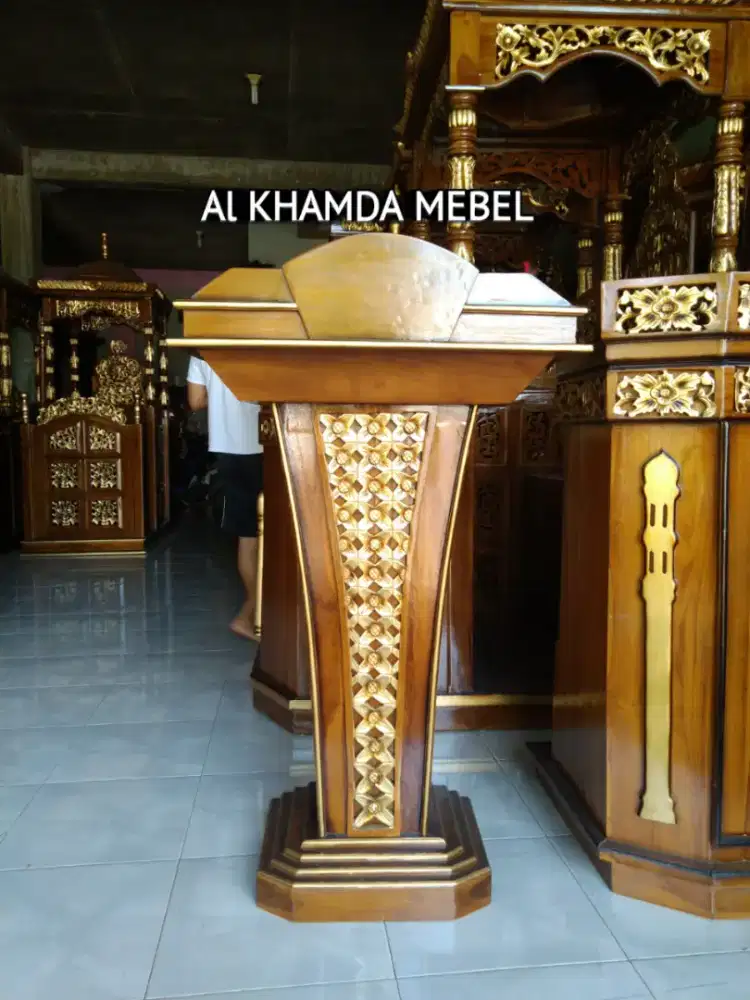 mimbar podium khutbah masjid mushola