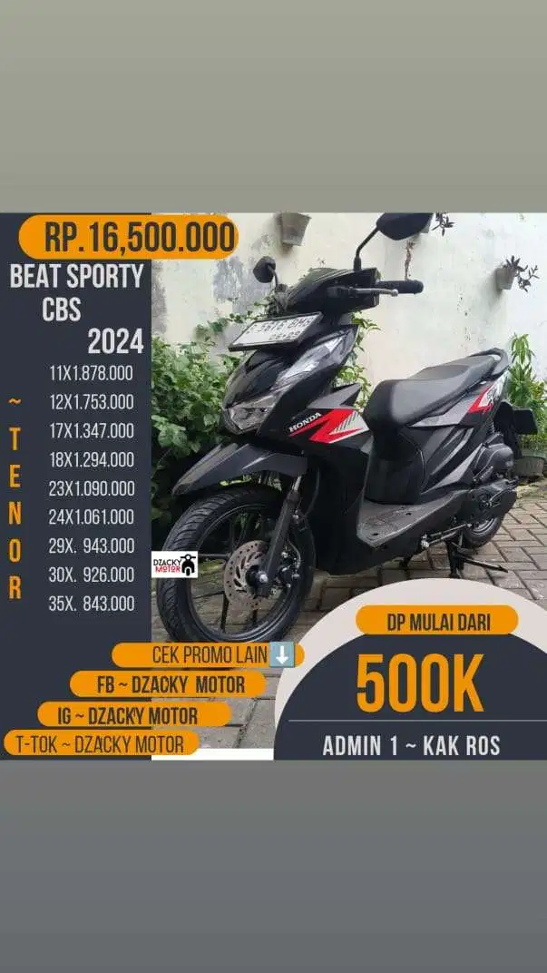 BEAT FI SPORTY CBS 2024 JUAL CASHCREDIT DP MULAI 500K