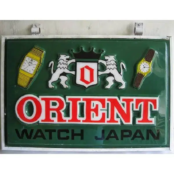 Vintage Iklan acrylic 3 dimensi Neon box ORIENT WATCH JAPAN