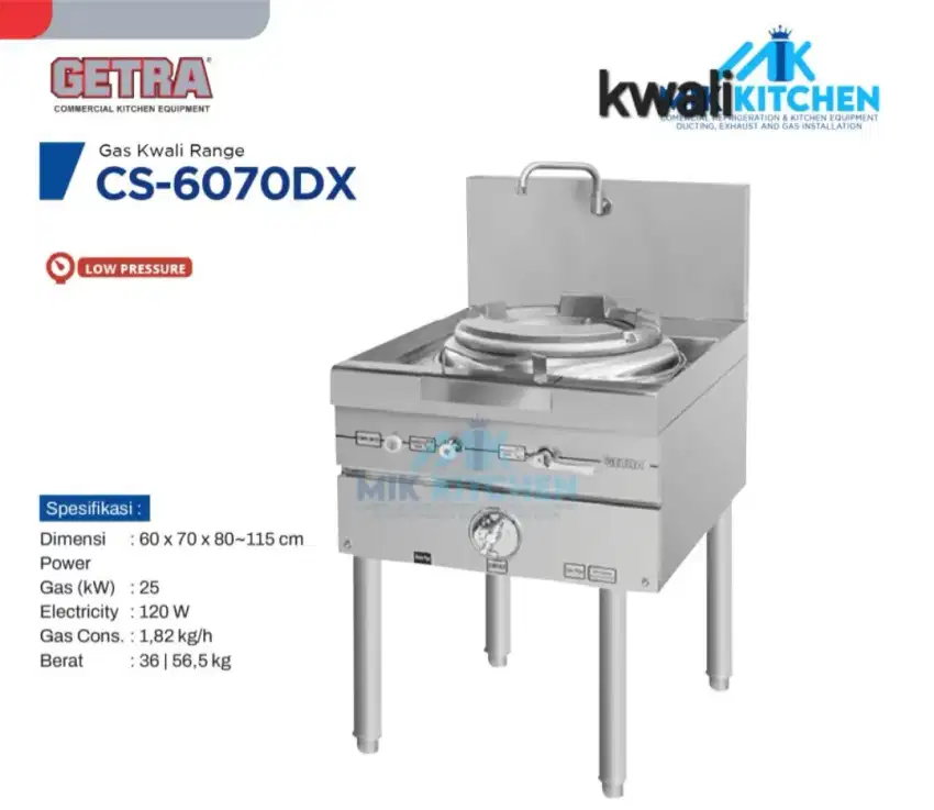 Kompor Gas Kwali Range 1 Tungku Getra CS-6070 DX