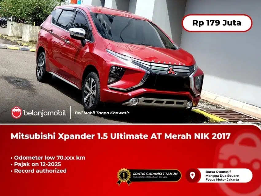 [PAJAK 12-2025] Mitsubishi Xpander 1.5 Ultimate AT Merah NIK 2017/2018