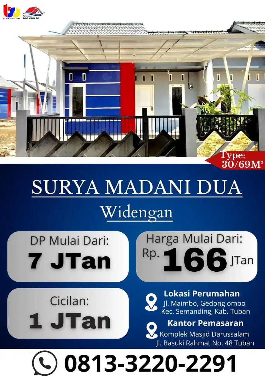 DI JUAL RUMAH SUBSIDI SURYA MADANI DUA