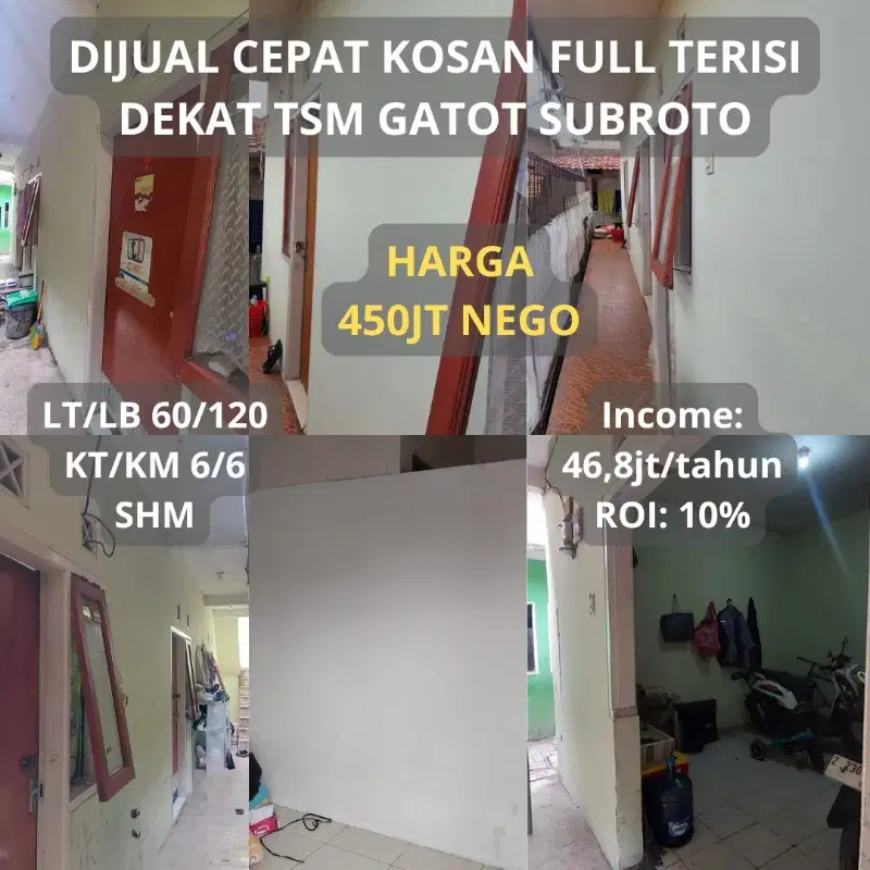 Jual Cepat Kos2an Full Terisi dekat TSM Gatot subroto Bandung