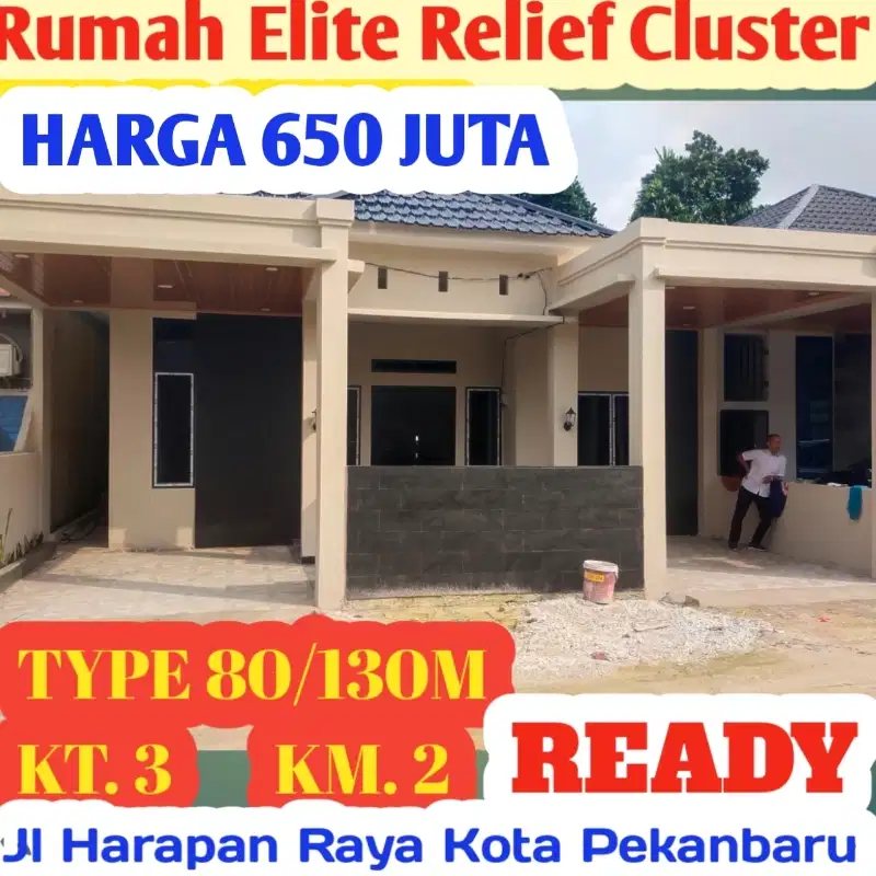 Rumah Cluster Type 80/133M Jl Harapan Raya kota Pekanbaru