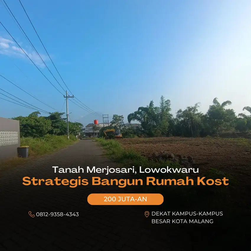 Tanaah Kavling Dijual Murah Merjosari Malang Dekat UMM