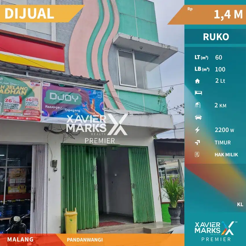 Dijual Ruko Hook Pandanwangi Blimbing Malang Cocok Untuk Usaha