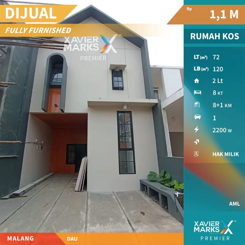 Dijual Rumah Kos Modern Gress Fully Furnished di Dau Malang