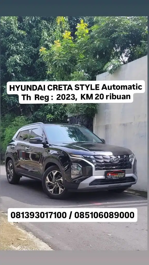 HYUNDAI CRETA STYLE 1.5 Automatic
Tahun registrasi : 2023, km 20 rb an