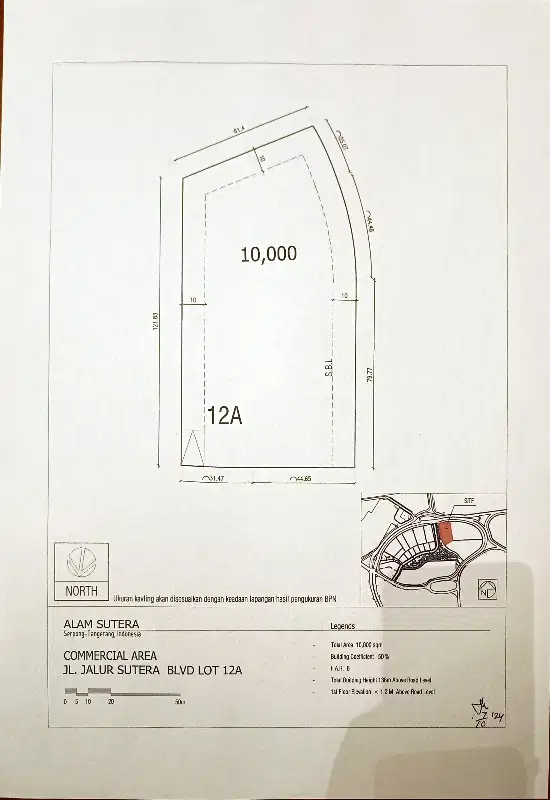 Dijual Murah Kavling Komersil di Alam Sutera