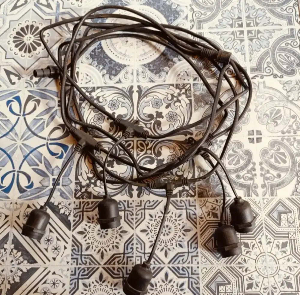 lampu cafe outdoor indoor lampu gantung 5 meter 5 fitting