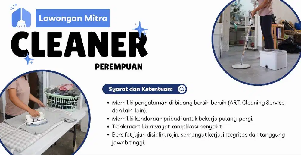 [BK] Lowongan Mitra Bersih-Bersih Pulang Perg (ART, Cleaning Service)