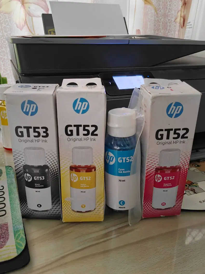 Tinta Printer HP 100% Original GT53 Black / GT52 Cyan Magenta Yellow