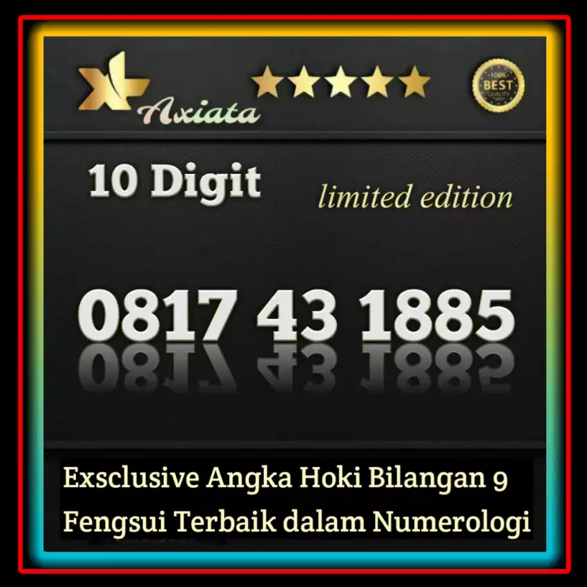 Nomor Cantik Exsclusive Hoki Bilangan 9 perdana XL 10 Digit Axiata