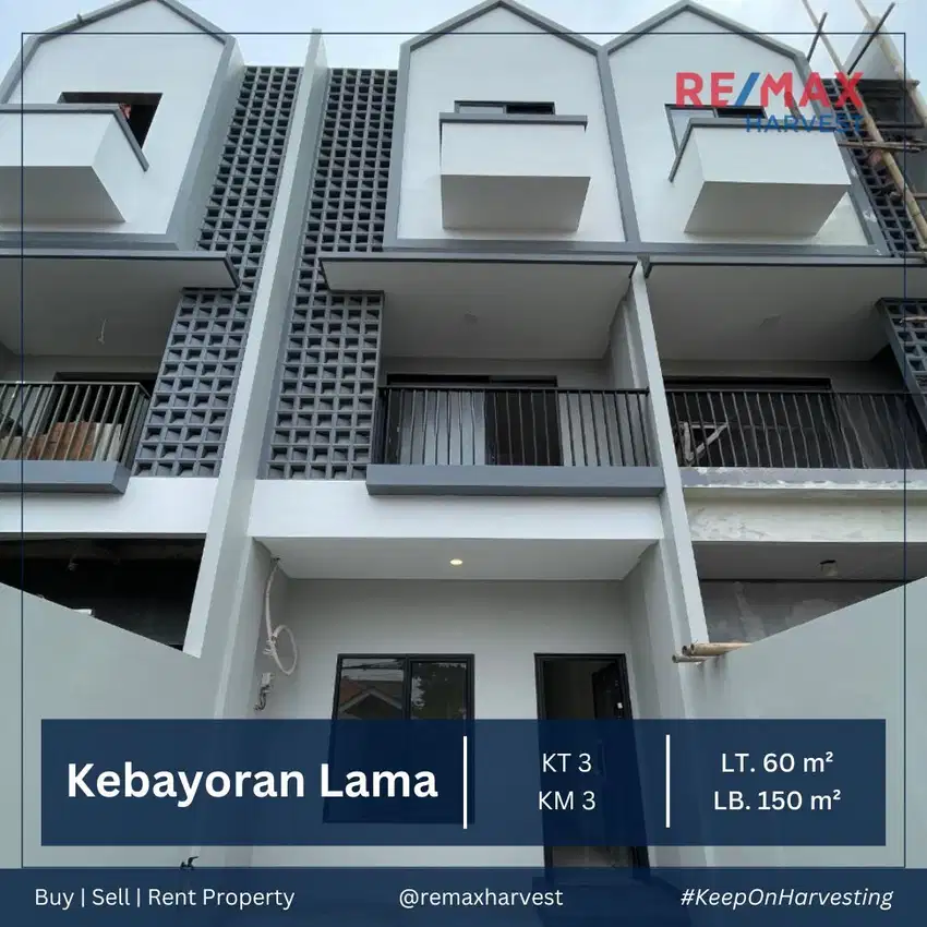 DIJUAL BRAND NEW HOUSE LOKASI STRATEGIS ROW 2 MOBIL KEBAYORAN LAMA