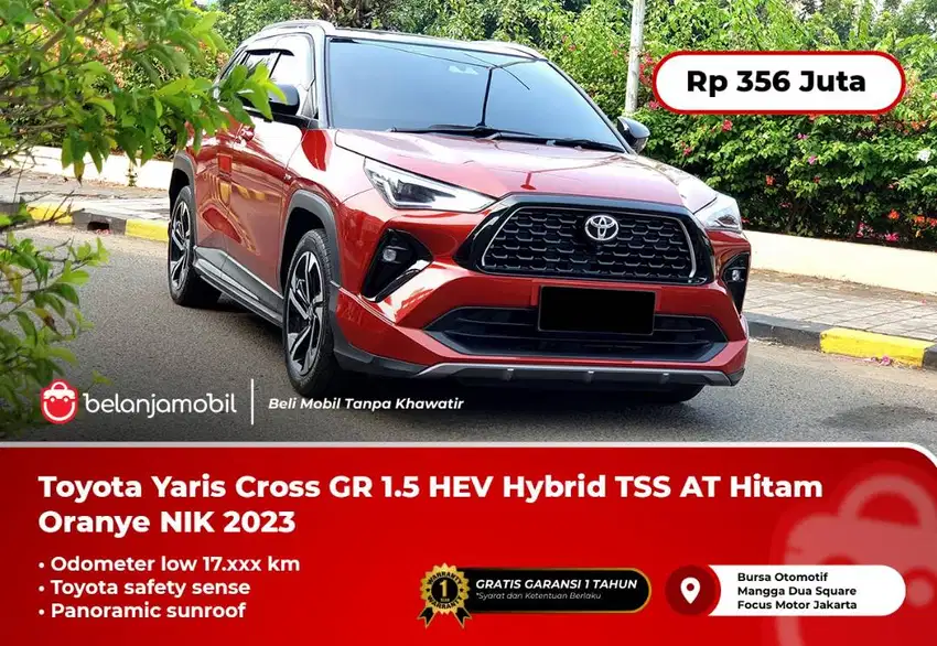 [LOW KM] Toyota Yaris Cross GR 1.5 HEV TSS AT Hitam Oranye 2023/2024